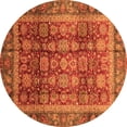 thumbnail image 1 of Ahgly Company Machine Washable Indoor Round Abstract Orange Modern Area Rugs, 8' Round, 1 of 4