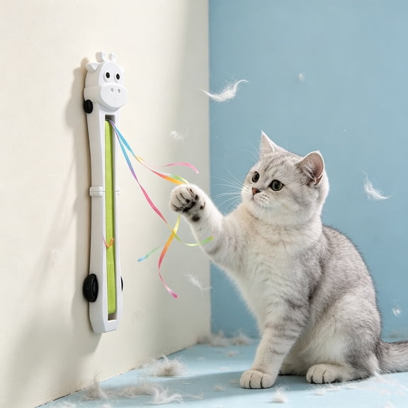 Automatic Flying Rope Cat Toy Usb Rechargeable Interactive Play Toy Dual Modes Suction Cup & Wall Mount Design Collapsible Indoor Exercise Toy For Kittens