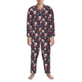 thumbnail image 3 of Balery Skull red flower blue Pattern Pajama Sets for Men Long Sleeve 2 Piece Sleepwear Loungewear Sets Soft PJ's with Pockets Long Sleeve Comfy Pj Sets-Large, 3 of 7