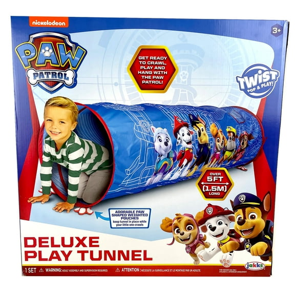 Paw Patrol Deluxe Tunnel Play Tent Twist Pop and Play 5 Feet Long