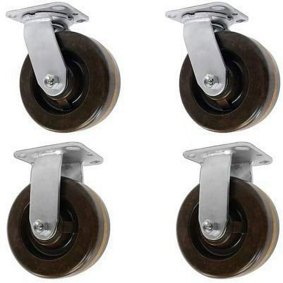 CasterHQ - 5" X 2" HIGH Temperature PHENOLIC Wheel Swivel Caster | 2,400 lbs Capacity per Set of 4