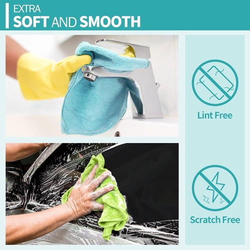 50PC Pack Microfiber Cleaning Wash Cloth Towel No-Scratch Rag Car Polishing Detailing