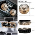 thumbnail image 6 of Yuyamidu Deer Car Front Seat Covers Set Camo Hunting Steering Wheel Cover Seat Belt Pads Armrest Pad Trash Bin Air Vent Bag Rear View Mirror Cover Coasters Keychain Auto Accessories Set of 12, 6 of 7
