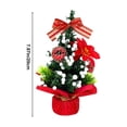 thumbnail image 3 of Clearance EGNMCR Tabletop Christmas Tree 8"Mini Small Artificial Christmas Tree LED String Lights,Ornaments Balls,Bells and Pine Cones Tabletop Small Xmas Tree for Holiday Indoor Christmas Decoration, 3 of 6