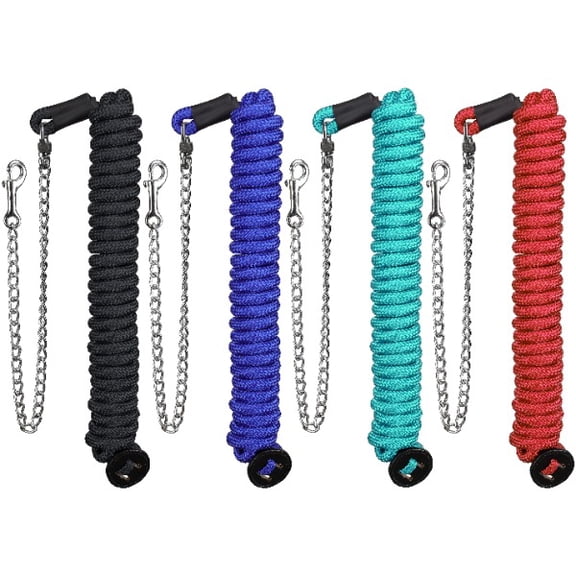 Showman 25' Round Braid Lunge Line w/ 28" Chain (Black)