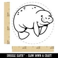 thumbnail image 2 of Cute Chubby Manatee Self-Inking Rubber Stamp Ink Stamper - Orange Ink - Small 3/4 Inch, 2 of 7