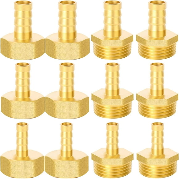 Jinsinto 12 Pack Hose Fittings Outer Thread and Inner Thread for Air Hose, Gas Hose, Water Hose