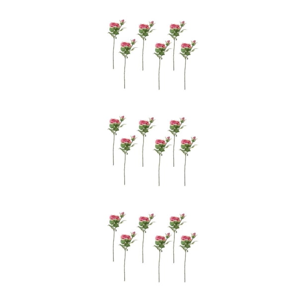 Rama de flor falsa de tela Toystoory 6 uds decorativa Rosa