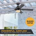 thumbnail image 4 of Mule 54 Inch Outdoor Ceiling Fan with Light, Remote Control and 5 Blades, Black, 4 of 11