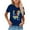 Blue, variant on OAVQHLG3B Tops for Women Casual Summer Casual Colourful Print Pullover Short Sleeve T-Shirt Tops Shirt