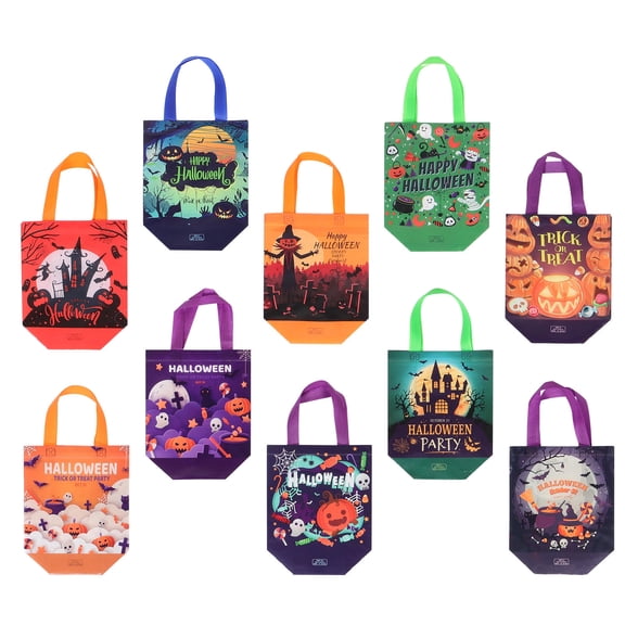 SWETRACE 10Pcs Spacious Reusable Bags with Handle Made of Non Woven Fabric in Assorted Colors