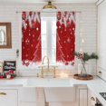 thumbnail image 5 of Red Christmas Tree Sheer Curtains 63 Inches Long, Xmas Balls Pine Needles Snowflake Light Filtering Window Curtains for Living Room/Bedroom, Rod Pocket Voile Sheer Curtain Drapes, 52"Wx63"L, 2 Panels, 5 of 9