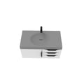 thumbnail image 2 of Thames 36" Soild Surface Bathroom White Vanity Set - Gray Top In Brushed Nickel, 2 of 18
