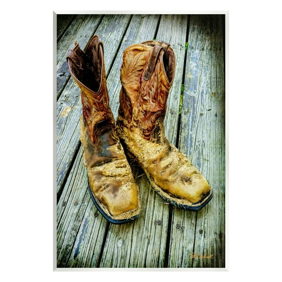 Stupell Industries Old Work Boots Photography Beauty & Fashion Photography Unframed Art Print Wall Art, 10 x 15