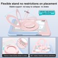 thumbnail image 3 of TECH CIRCLE for iPad Air 5th 4th Gen Case 2022 2020 10.9 inch & iPad Pro 11 Case 4th/3rd/2nd/1st Gen,Rotating Foldable Handle Stand Full-Body Shockproof Rugged Protection Kids Girls Cover,Pink Blue, 3 of 6