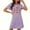 Purple, variant on Sakmal Black Womens Nightgown Plus Size Playful Soft Thanksgiving Sleepwear Crew Neck Autumn Leaves Print Short Sleeve Short Nightgowns S-2XL