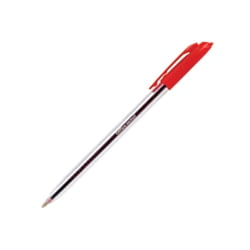 - Office Depot Crystal Stick Ballpoint Pens, 1.0 mm, Medium Point, Clear Barrel, Red Ink, Pack Of 12, 12003