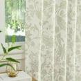 thumbnail image 2 of NICETOWN Linen Farmhouse Curtains Green Floral Curtains 84 Inch Length, Back Tab Linen Floral Curtains Light Filtering Linen Semi Sheer Drapes for Bedroom Living Room, Sage Green, 2 Panels, 2 of 7