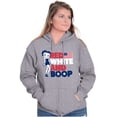 thumbnail image 4 of Betty Boop Red White Blue Patriotic Zip Hoodie Sweatshirt Women Brisco Brands S, 4 of 6