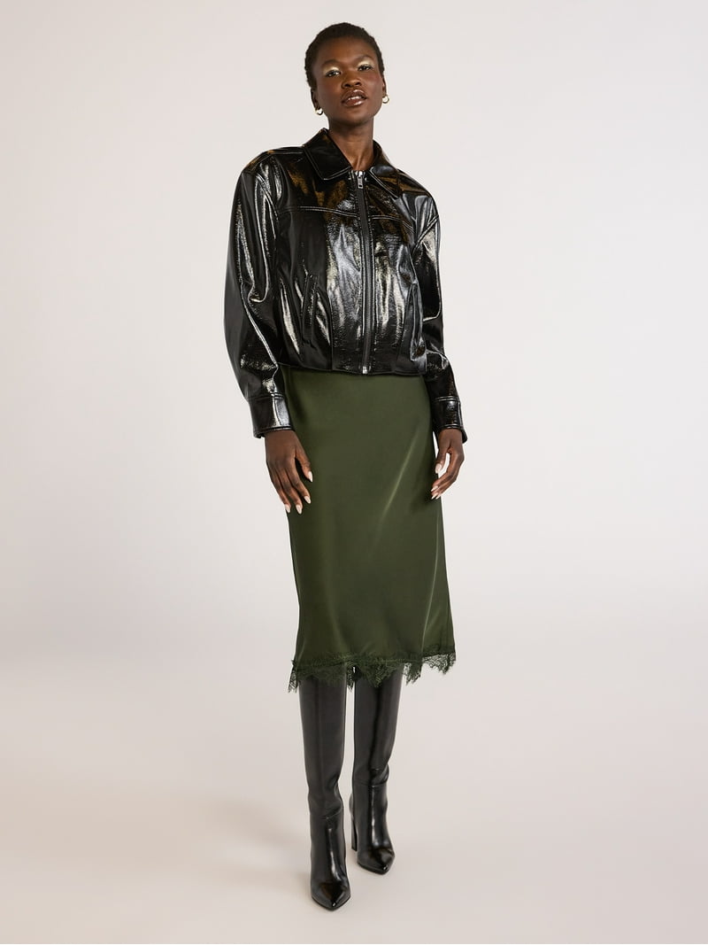 ジャケット・アウター SOFTHYPHEN FAUX LEATHER CROPPED SHIRT ジャケット・アウター SOFTHYPHEN FAUX LEATHER CROPPED SHIRT