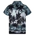 thumbnail image 3 of Camisas con estampado 3D de palmeras y mangas cortas para hombre, camisa hawaiana de gran tamaño con botones, blusas casuales de verano, camisa para hombre, 3 of 5