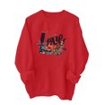 thumbnail image 5 of YOIAVAIOY Womens Love Heart Sweatshirt Valentine's Day Drawstring Sweatshirts Long Sleeve Crew Neck Lovely Relaxed Pullover Tops Red S, 5 of 5