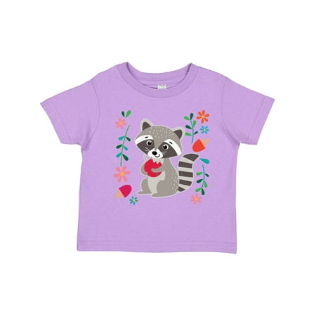 

Inktastic Woodland Raccoon Spring Flowers Gift Toddler Toddler Girl T-Shirt
