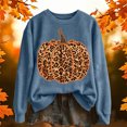 thumbnail image 4 of FASHOFT Halloween Sweatshirt for Women Leopard Print Pumpkin Graphic Pullover Long Sleeve Crew Neck Tops Cozy Fall Winter Sweatshirts S, 4 of 4