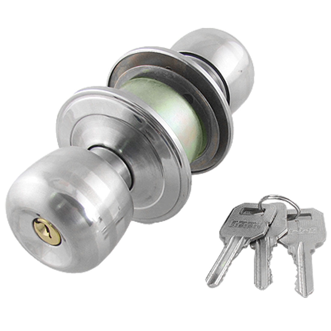 Office Home Silver Tone Metal Round Knob Door Locks with keys | Walmart ...