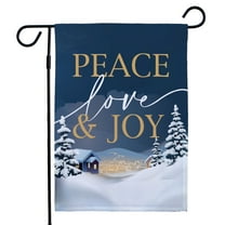 Peace Love and Joy Winter Garden Flag, 12" x 18" Polyester