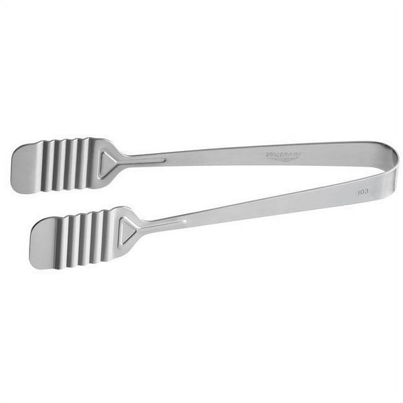 Vollrath 47107 Tender-Touch 9 1/4" Stainless Steel Flat Pastry Tongs