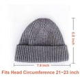 thumbnail image 3 of 2 Pack Winter Short Plain Roll-up Edge Knitted Skullcap, Wool Fisherman Beanies for Men, Knit Short Watch Cap Winter Warm Hats, 3 of 5
