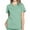 Light Green, variant on Women's Scrub Tops Lightweight Solid Color Healthcare Short Sleeve V-Neck Blouses Workout Scrubs with Pockets