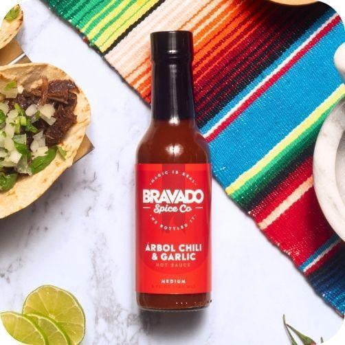 (Pack of 6), Bravado Spice Árbol Chili & Garlic Hot Sauce, 5 fl oz