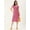 Pink, variant on DressBerry Women's Printed Poly Crepe Dress Casual Summer Short Sleeves Calf Length High Waist V Neck Buttoned Front Western Style Light Weighted All Purpose Short Dress