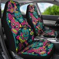 thumbnail image 3 of Sugar Skull Floral Design Themed Print Universal Fit Car Seat Covers, 3 of 4
