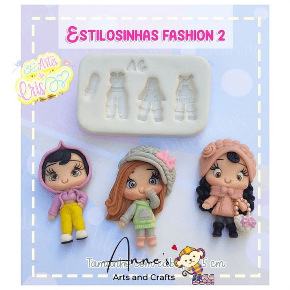 Silicone Mold Estilosinhas Fashion 2 - Fashion Style 2 - Artes da Cris Collection