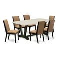 thumbnail image 2 of East West Furniture V627LA147-7 7-Piece Gorgeous Dining Table Set a Superb Linen White Wood Dining Table Top and 6 Stunning Linen Fabric Parson Chairs with Stylish Chair Back, Wire Brushed Black..., 2 of 10