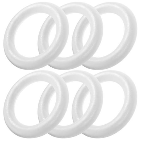 HAMPPLIES Circle Foams Circle Foam Rings White 6Pcs for DIY Craft Enthusiasts
