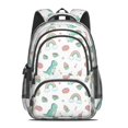 thumbnail image 2 of Colorful Cartoon Dinosaurs Sweets Pattern Cute School Backpack Bag with Padded Back and Adjustable Shoulder Straps 16.9 X 12.6 X 5.9 Inches, 2 of 5