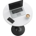 thumbnail image 5 of Bistro Pub Table Round Bar Height Cocktail Table Metal Base MDF Top Obsidian 23.8-Inch Top, 39.5-Inch Height (1, Black-1), 5 of 7