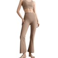 thumbnail image 6 of MVRLSH Womens Yoga Pants Soft High Waist Flared With Side Pockets for Daily Leggings for Women Running Gym and Workout Brown - XXL, 6 of 7