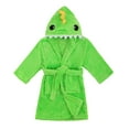 thumbnail image 1 of Animal Plush Soft Hooded Terry Bathrobe,Dino Green,XL(10-12 Years), 1 of 4