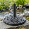 thumbnail image 2 of Walker Edison Cross Weave Round Outdoor Patio Umbrella Base, Antique Bronze, 2 of 5