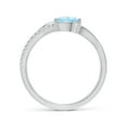 thumbnail image 2 of ANGARA Natural Aquamarine and Diamond Bypass Ring with Leaf Motif in 14K White Gold for Women (Size-7x5mm) | March Birthstone, Birthday, Anniversary, Jewelry Gift for Women | Natural Aquamarine Ring, 2 of 10