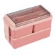 thumbnail image 1 of Bento Box Kit, 47.35OZ Bento Box Caja de Almuerzo para Adultos, 3 Compartimentos Bento Lunch Box, Contenedores de PreparacióN de Comidas para Adultos Rosa, 1 of 5