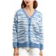 thumbnail image 2 of Cárdigan de moda para mujer, informal, de manga larga, tejido, corto, blusa, abrigo, estilo fino, a rayas, 2 of 7