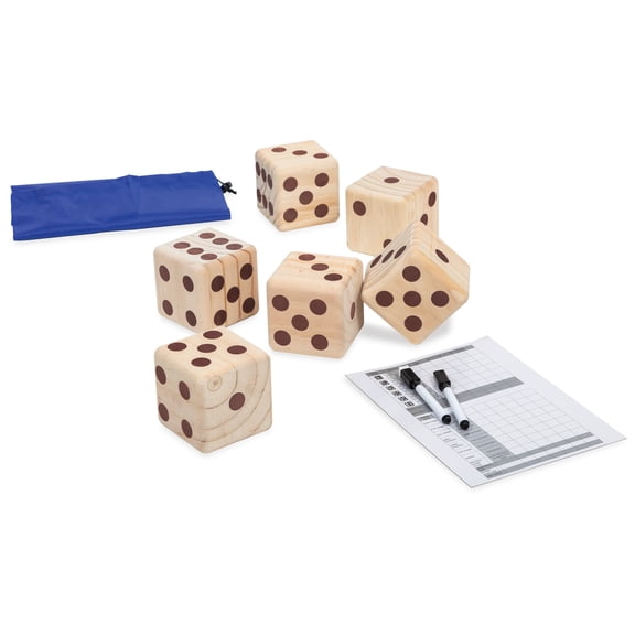 Wild Sports Giant Yard Dice Outdoor Party Game Wood 6-Piece