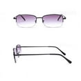 thumbnail image 3 of Men Women Metal Reading Glasses Rectangular Sunglasses Half Rimless Readers Gray Lenses Shades, 3 of 4