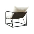 thumbnail image 4 of BedLuxury Accent Chair Metal Framed Armchair with Shredded Foam Cushioning for Living Room, White, 4 of 5